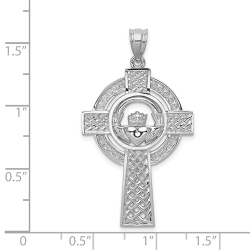 Silver Claddagh Cross Pendant Necklace .925 Sterling Silver Irish Claddagh  Cross Charm – Karma Blingz