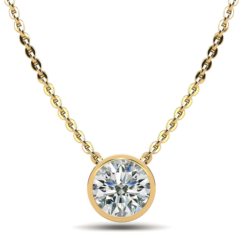 Solitaire Round Diamond Pendant - Furnari Jewelers